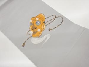 縮緬地面模様刺繍開き名古屋帯（額縁仕立て）